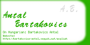 antal bartakovics business card